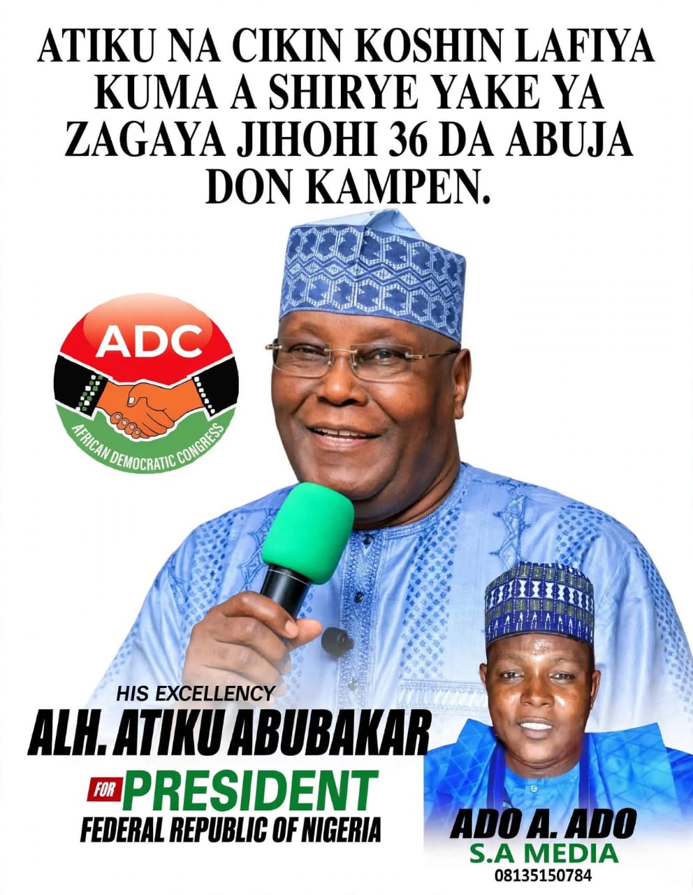 I Am Healthy and Ready for Nationwide Tour, You Cannot Campaign by Proxy, Atiku Tells Tinubu